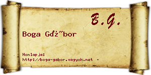 Boga Gábor névjegykártya