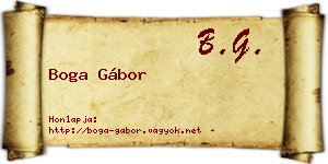Boga Gábor névjegykártya