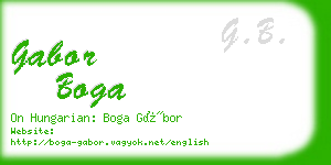 gabor boga business card